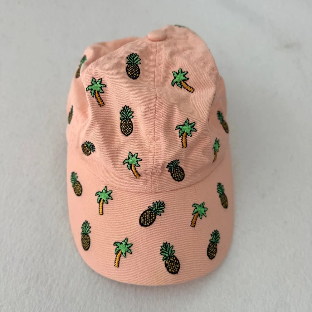 Pink Pineapple Palm Tree Embroidered Baseball Cap Tropical Dad Hat Adjustable